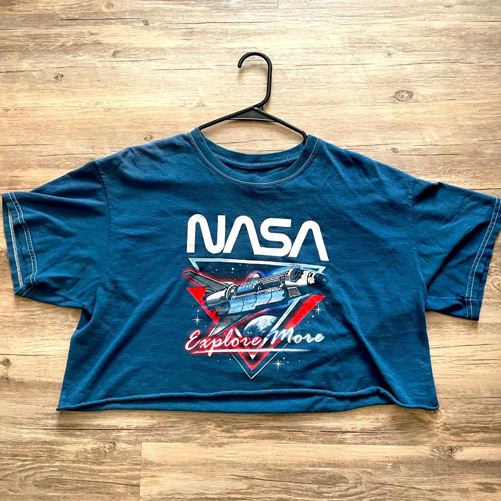 Cropped Navy blue NASA T-shirt